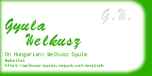 gyula welkusz business card